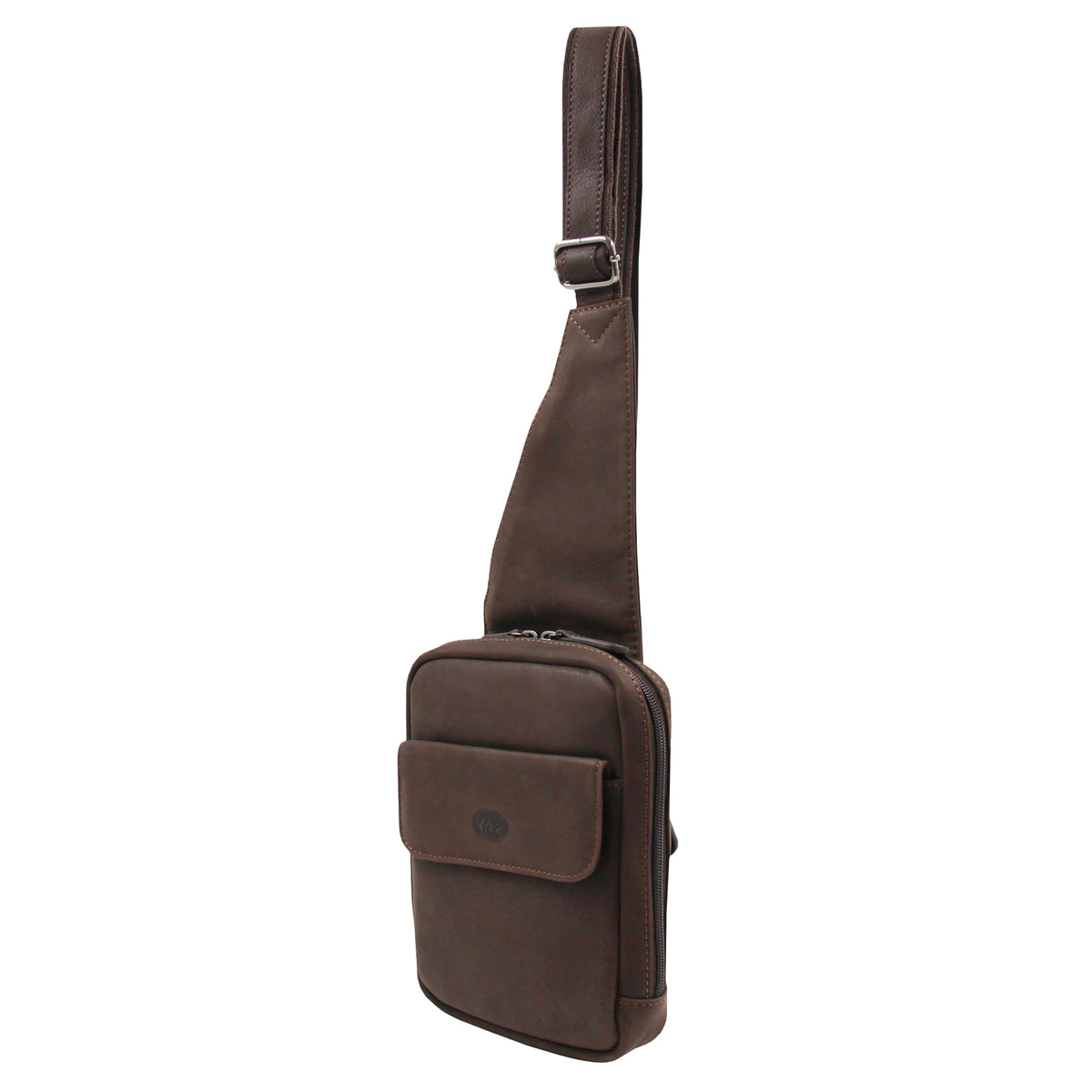 Grand Sac à Main Bandoulière Coldwater Creek Marron Gaufré Simili Cuir - Occasion