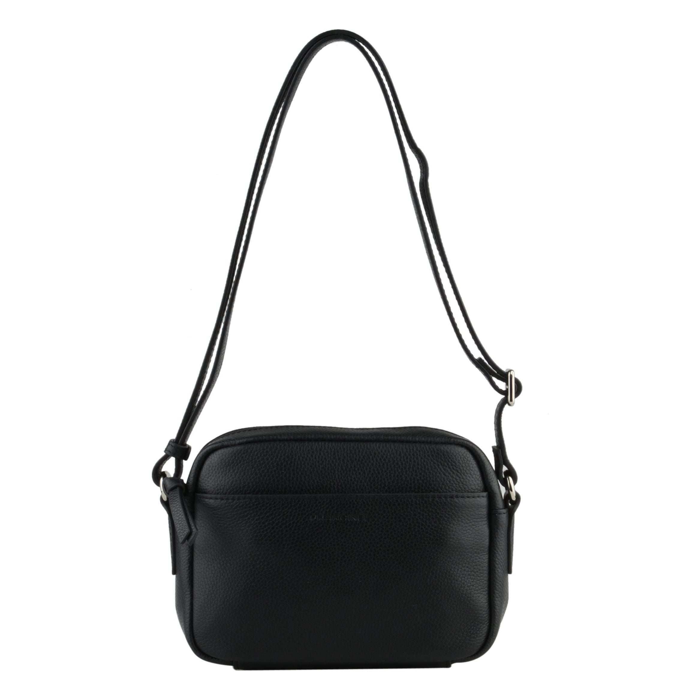 Florence sac port travers en cuir de vachette grain Noir