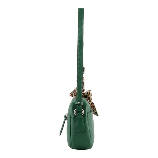 Charger l&amp;#39;image dans la galerie, Florence - sac porté travers en cuir de vachette grainé Vert
