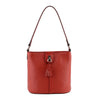 Soline - sac seau porté épaule en cuir de vachette grainé