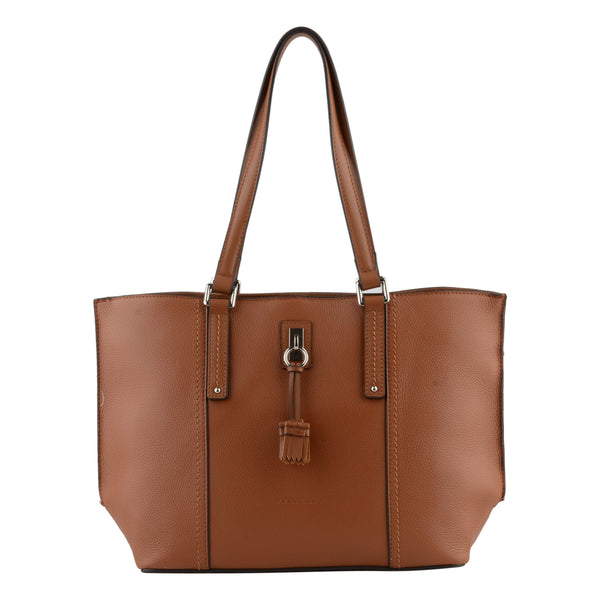 Soline - sac shopping en cuir de vachette grainé