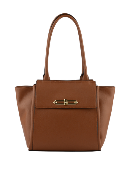 ABIGAIL - Sac shopping en cuir de vachette Camel