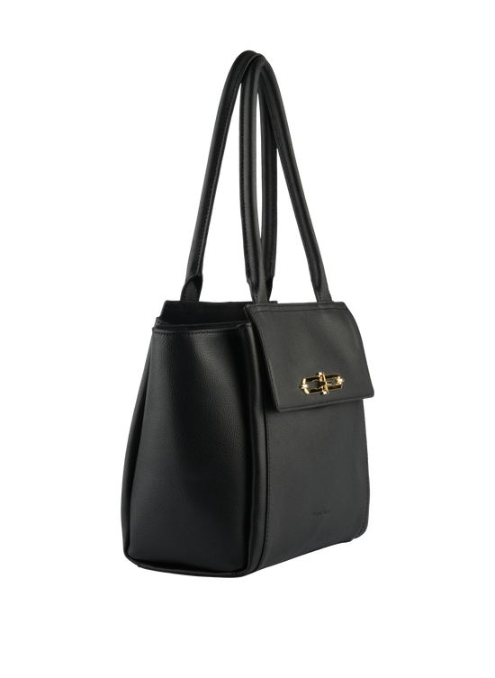 ABIGAIL - Sac shopping en cuir de vachette Noir