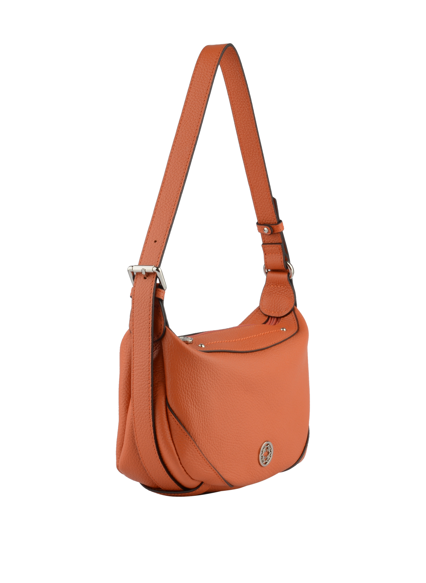 Capucine - Sac porté épaule orange/marron