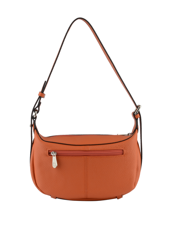 Capucine - Sac porté épaule orange/marron