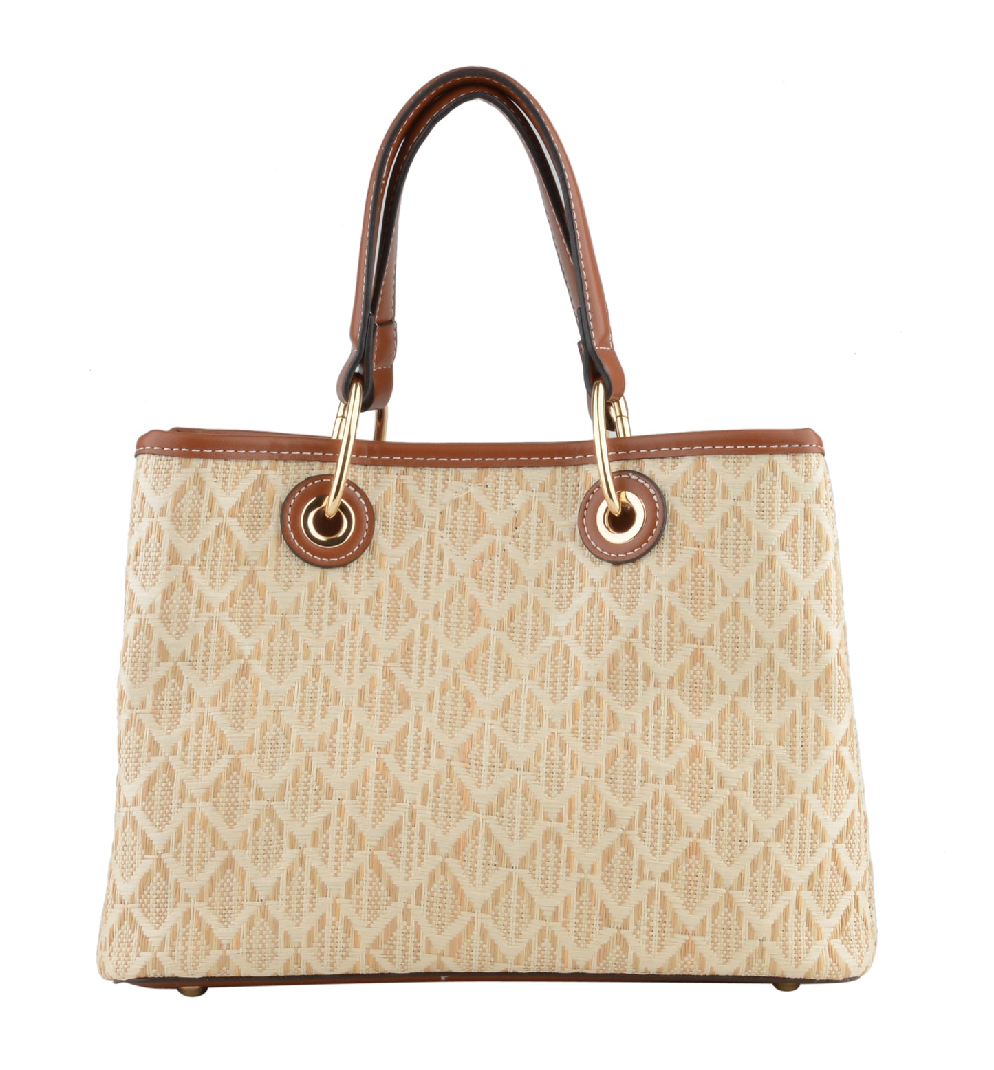 Izzy - Sac porté main beige motif / gold