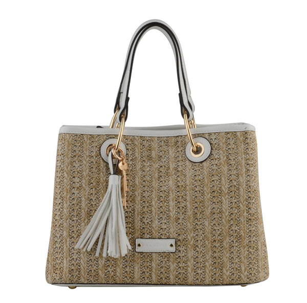 Izzy - Sac porté main beige /blanc