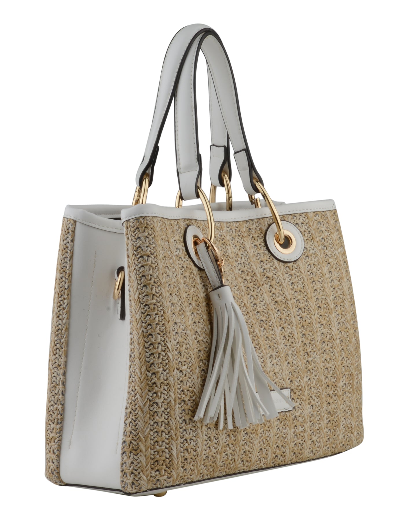 Izzy - Sac porté main beige /blanc