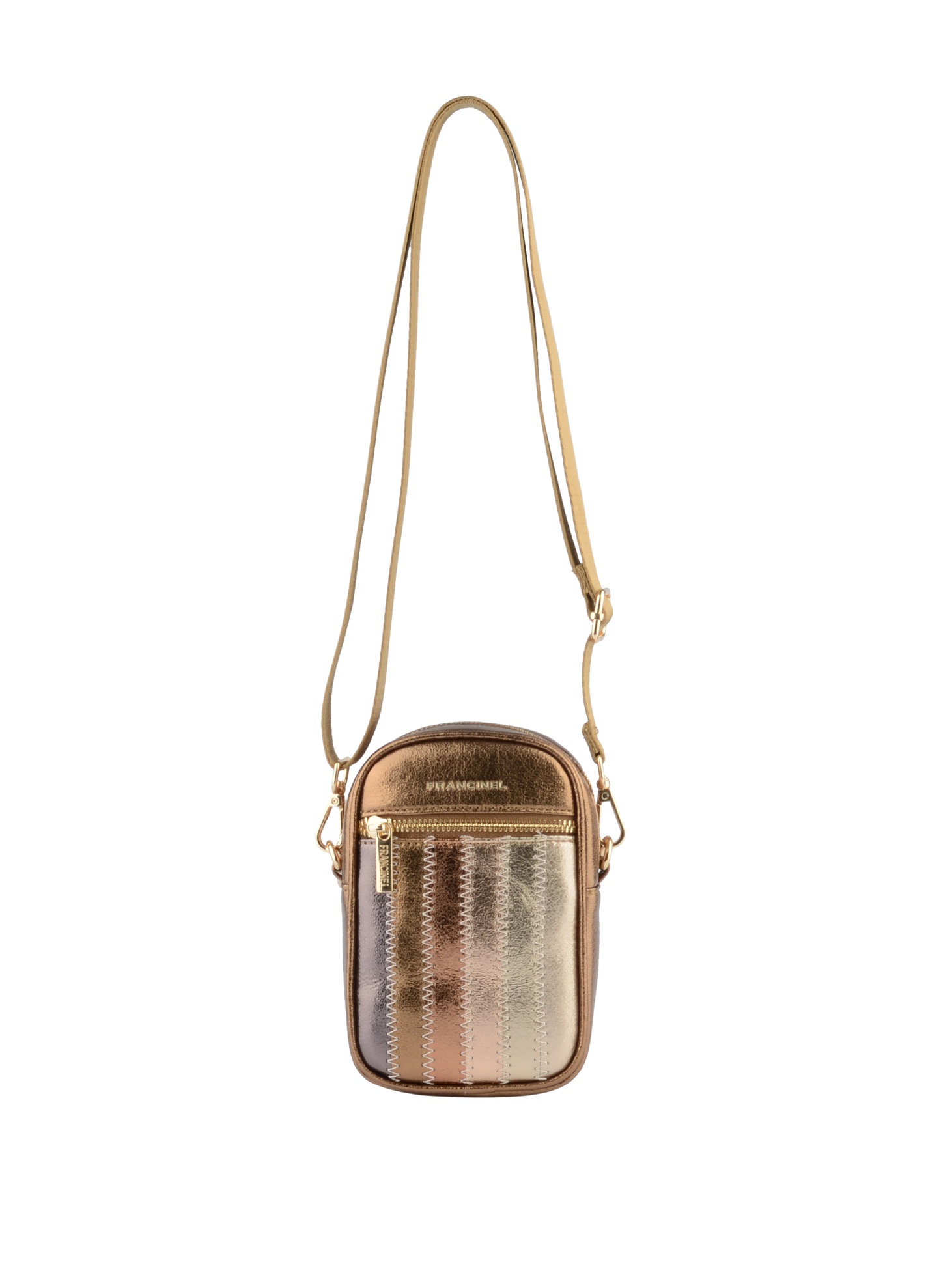 Odile - Pochette téléphone bronze multi