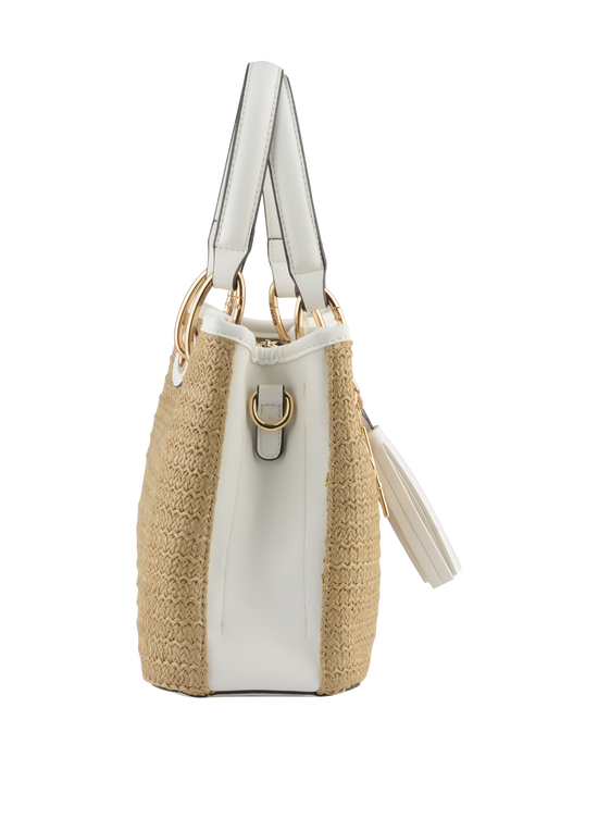 Louane - Sac porté main Beige/ Blanc