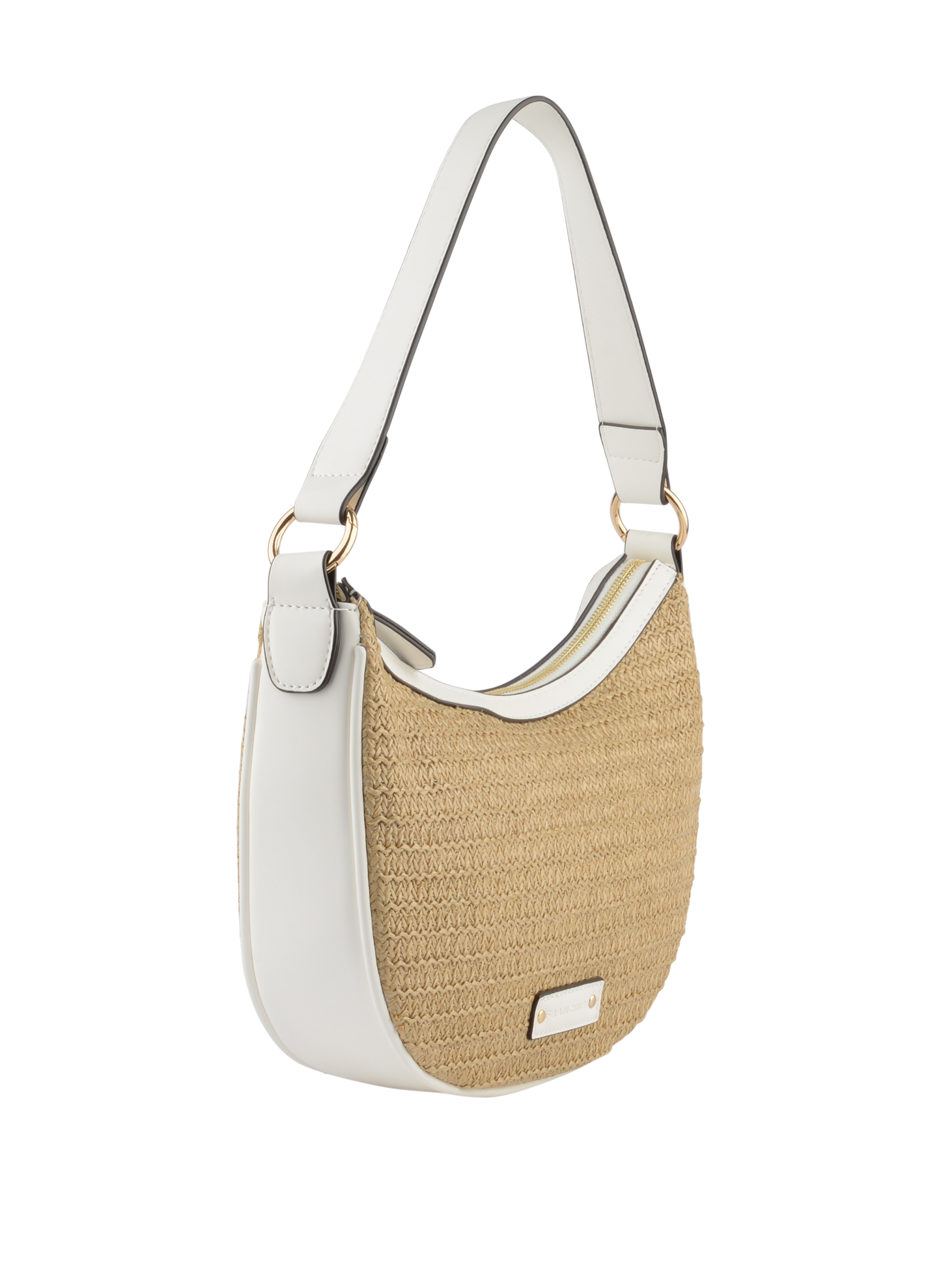 Louane - Sac porté épaule Beige/ Blanc