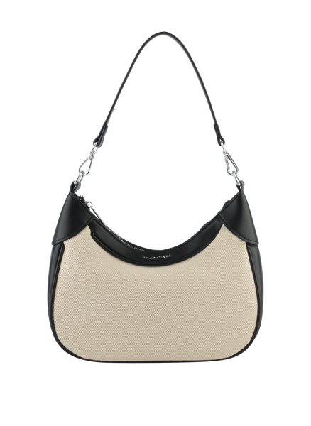 Rosalie - Sac porté épaule Beige/ Noir