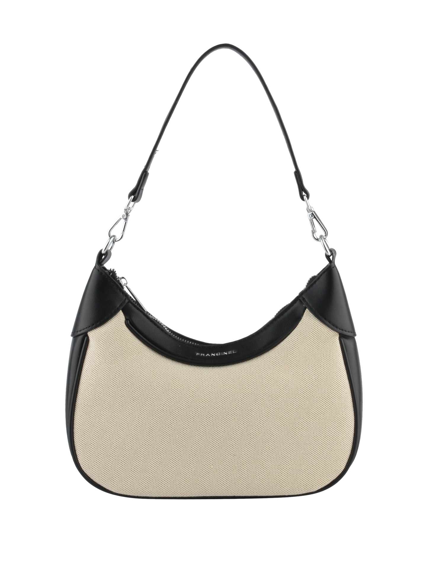 Rosalie - Sac porté épaule Beige/ Noir