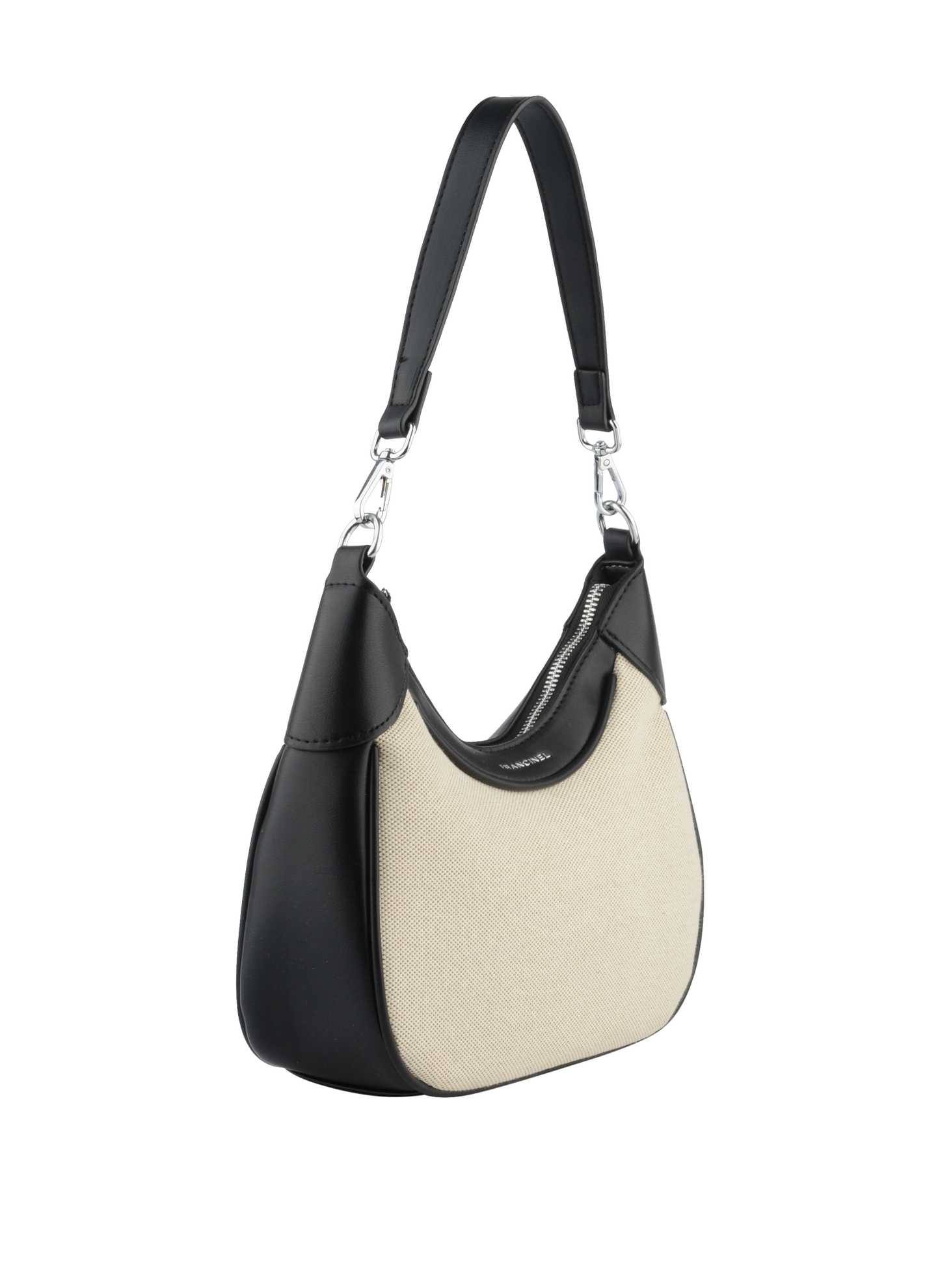 Rosalie - Sac porté épaule Beige/ Noir