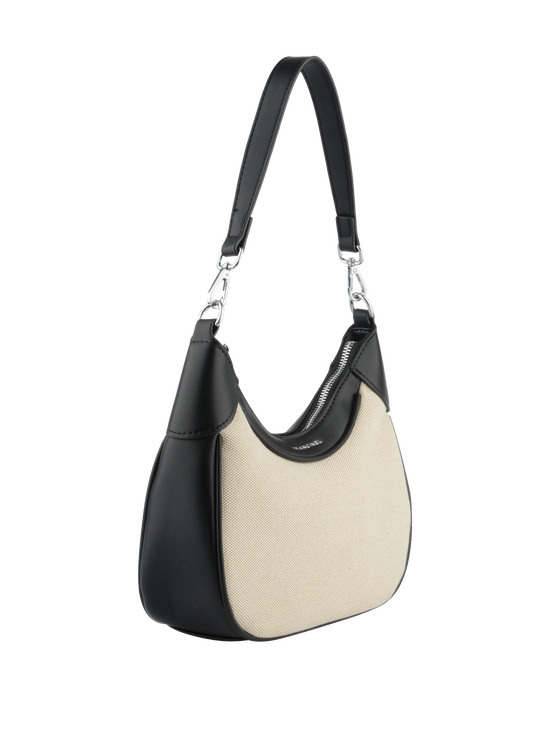 Rosalie - Sac porté épaule Beige/ Noir