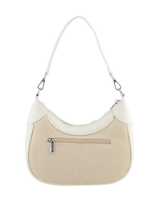 Rosalie - Sac porté épaule Beige/ Blanc