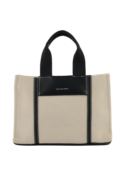 Rosalie - Petit sac porté main Beige/ Noir