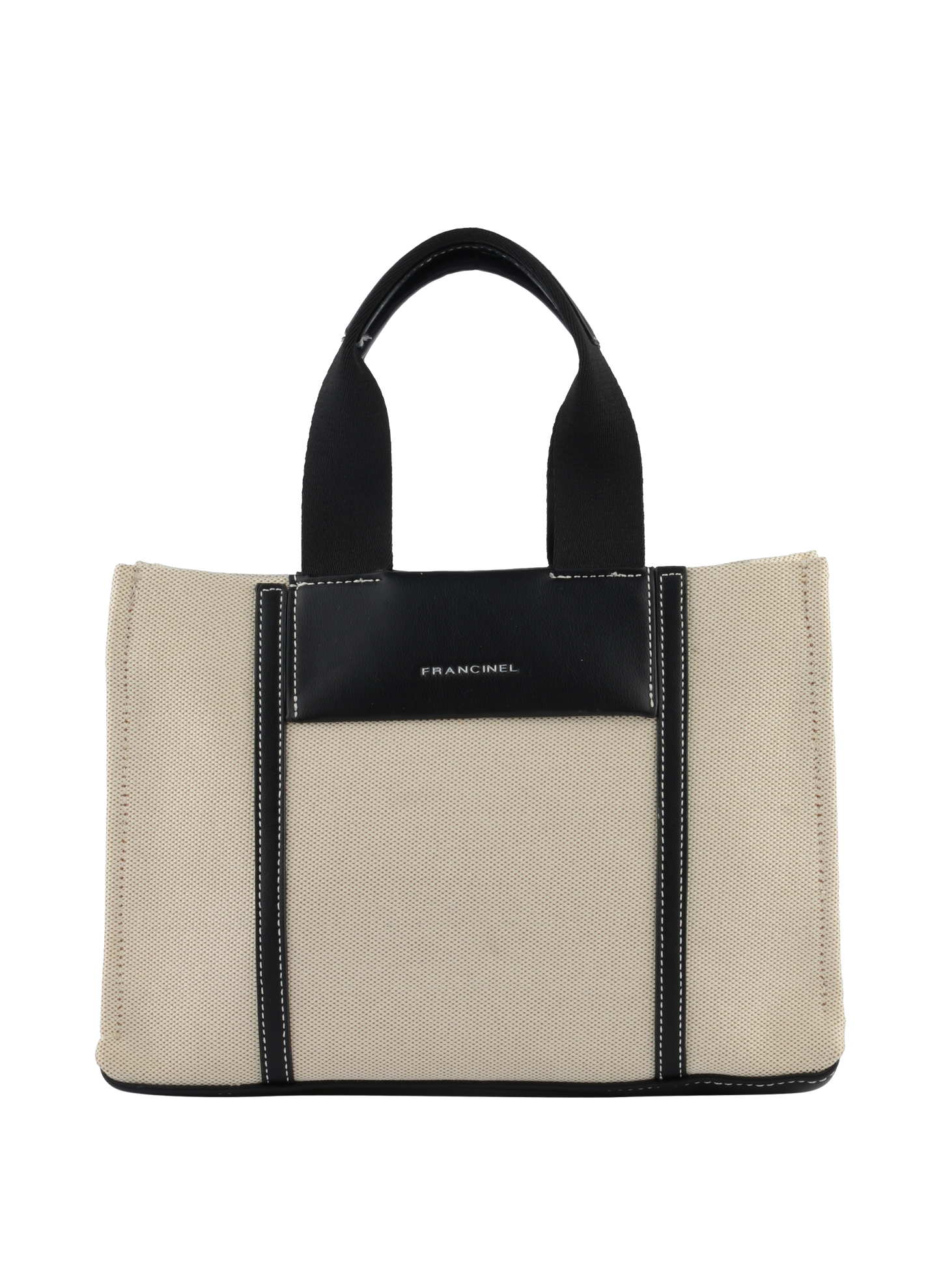 Rosalie - Petit sac porté main Beige/ Noir