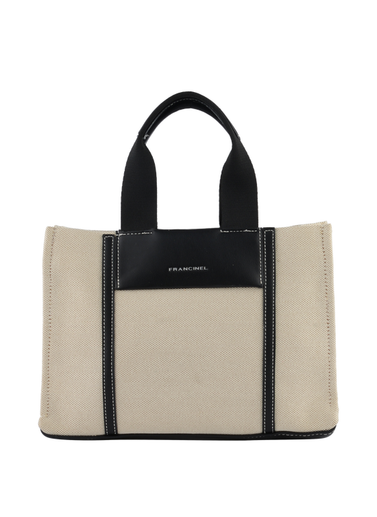 Rosalie - Petit sac porté main Beige/ Noir