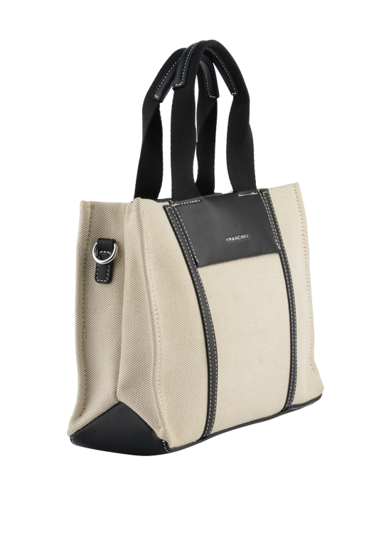 Rosalie - Petit sac porté main Beige/ Noir