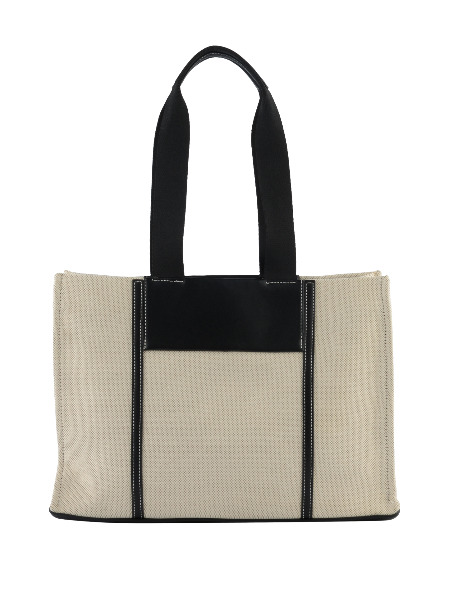 Rosalie - Grand sac porté épaule Beige/ Noir