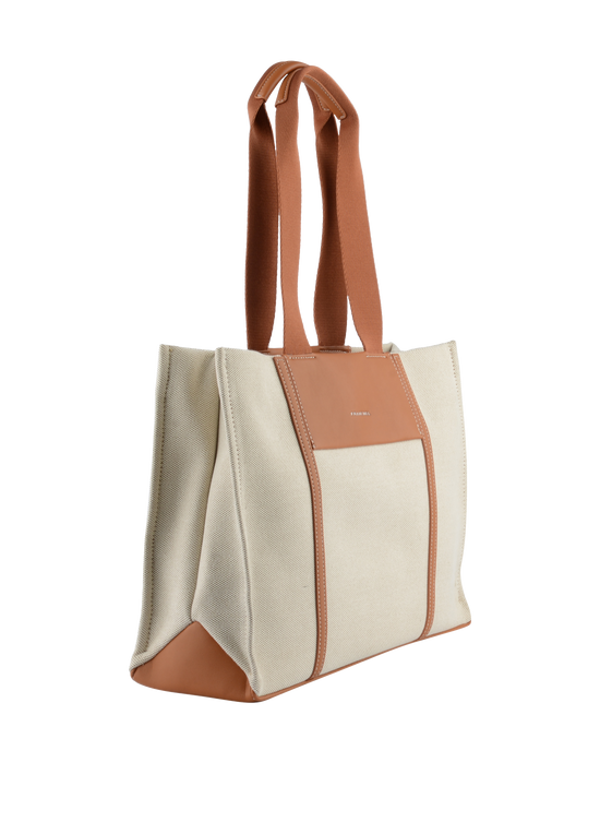 Rosalie - Grand sac porté épaule Beige/ Camel