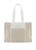 Rosalie - Grand sac porté épaule Beige/ Blanc