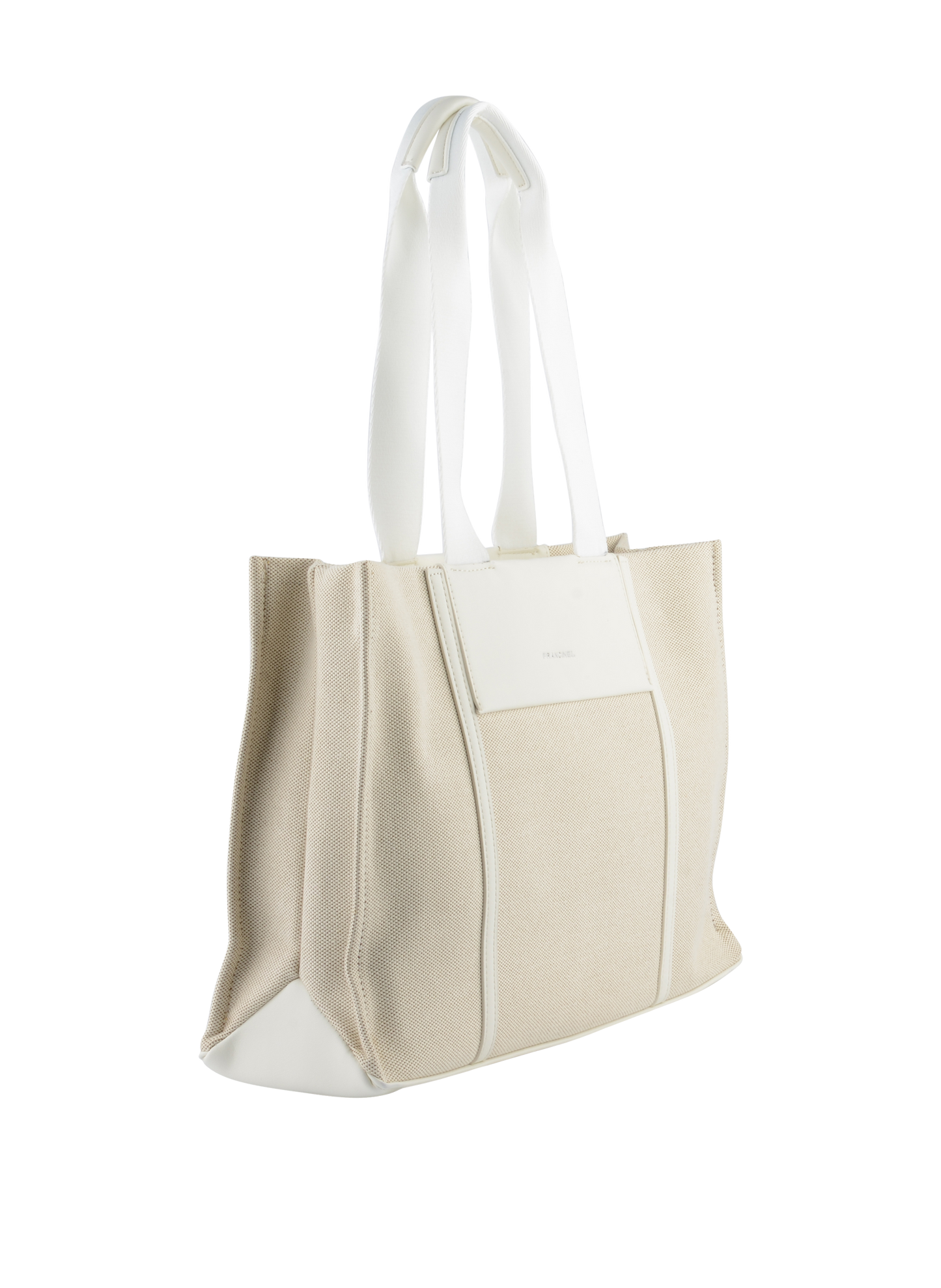 Rosalie - Grand sac porté épaule Beige/ Blanc