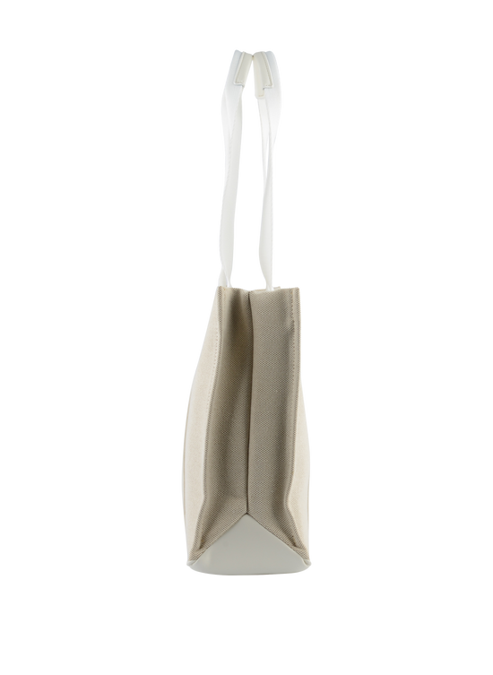 Rosalie - Grand sac porté épaule Beige/ Blanc