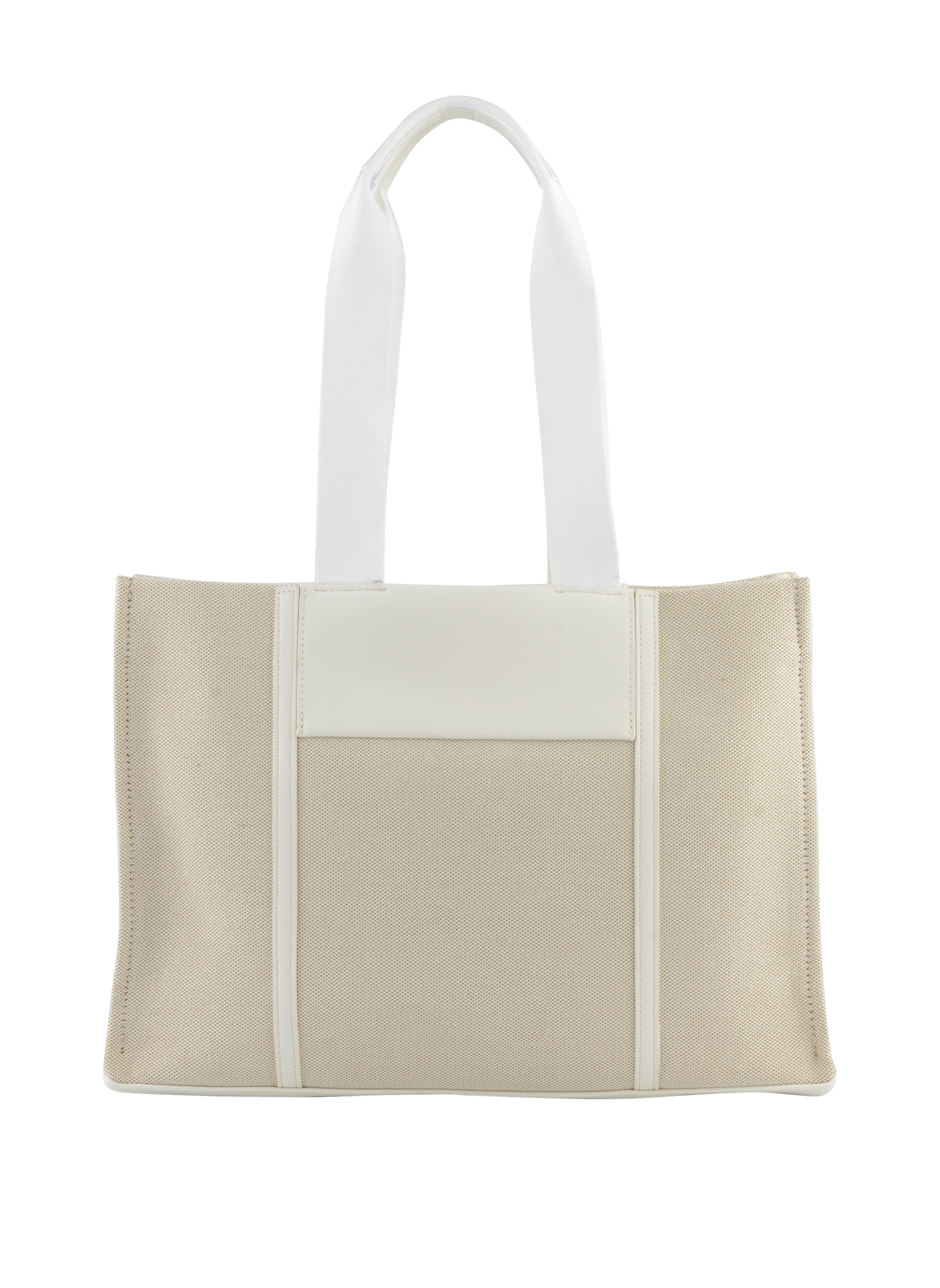 Rosalie - Grand sac porté épaule Beige/ Blanc