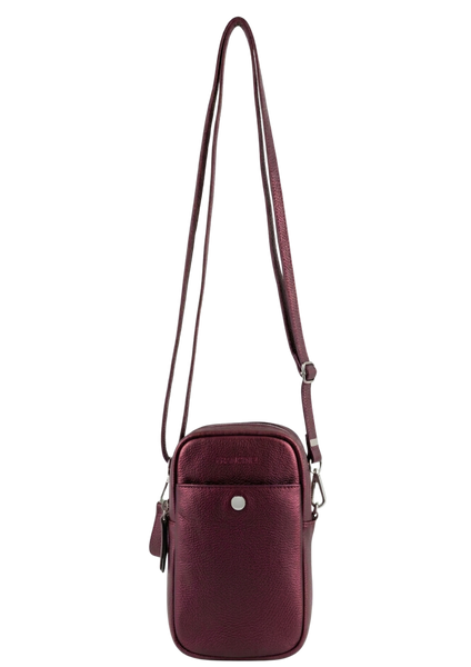 Tash - Pochette téléphone Bordeaux Métallisé