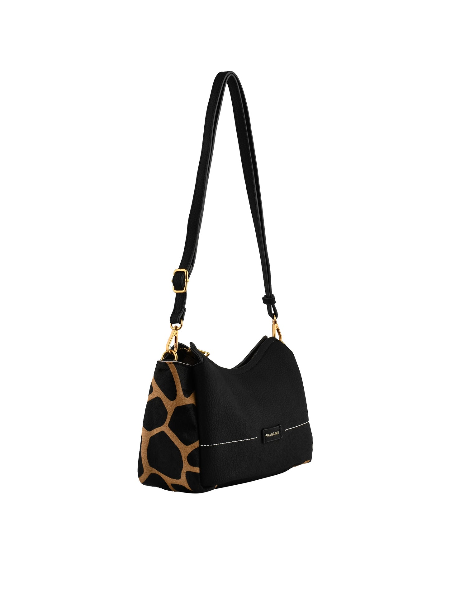 Dominique - Sac porté travers noir/girafe