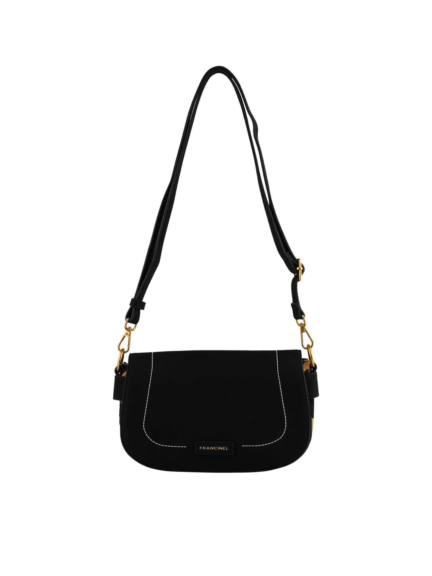 Dominique - Sac porté travers noir/girafe