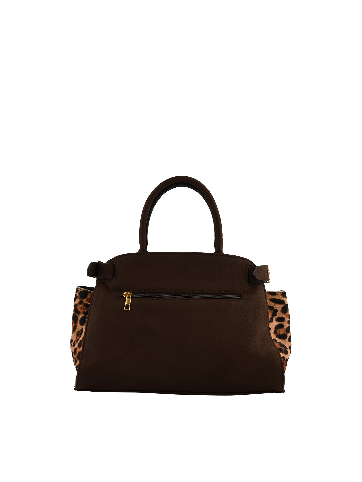 Dominique - Sac porté main marron/léopard