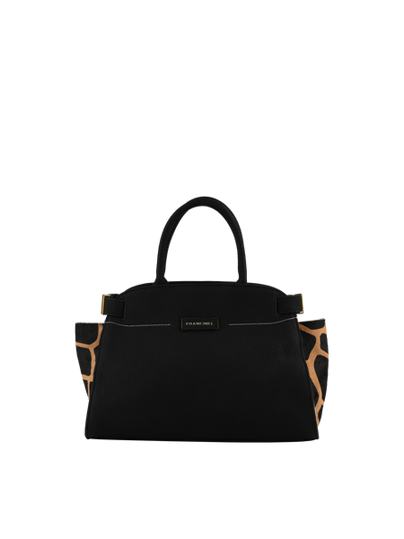 Dominique - Sac porté main noir/girafe