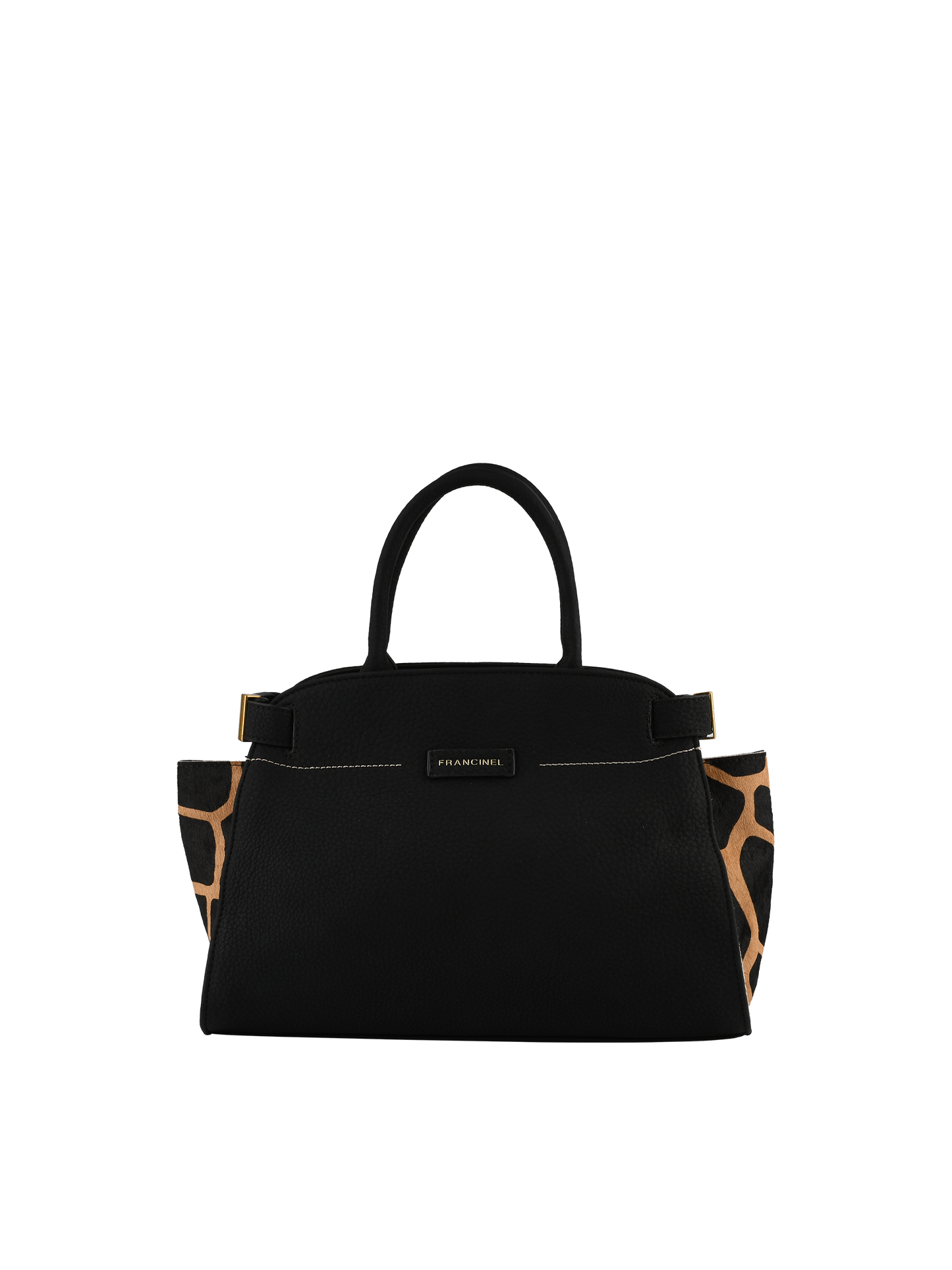 Dominique - Sac porté main noir/girafe