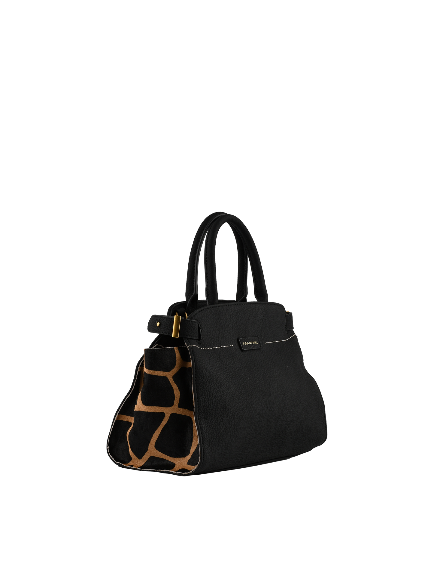 Dominique - Sac porté main noir/girafe