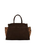 Dominique - Sac porté main marron/léopard