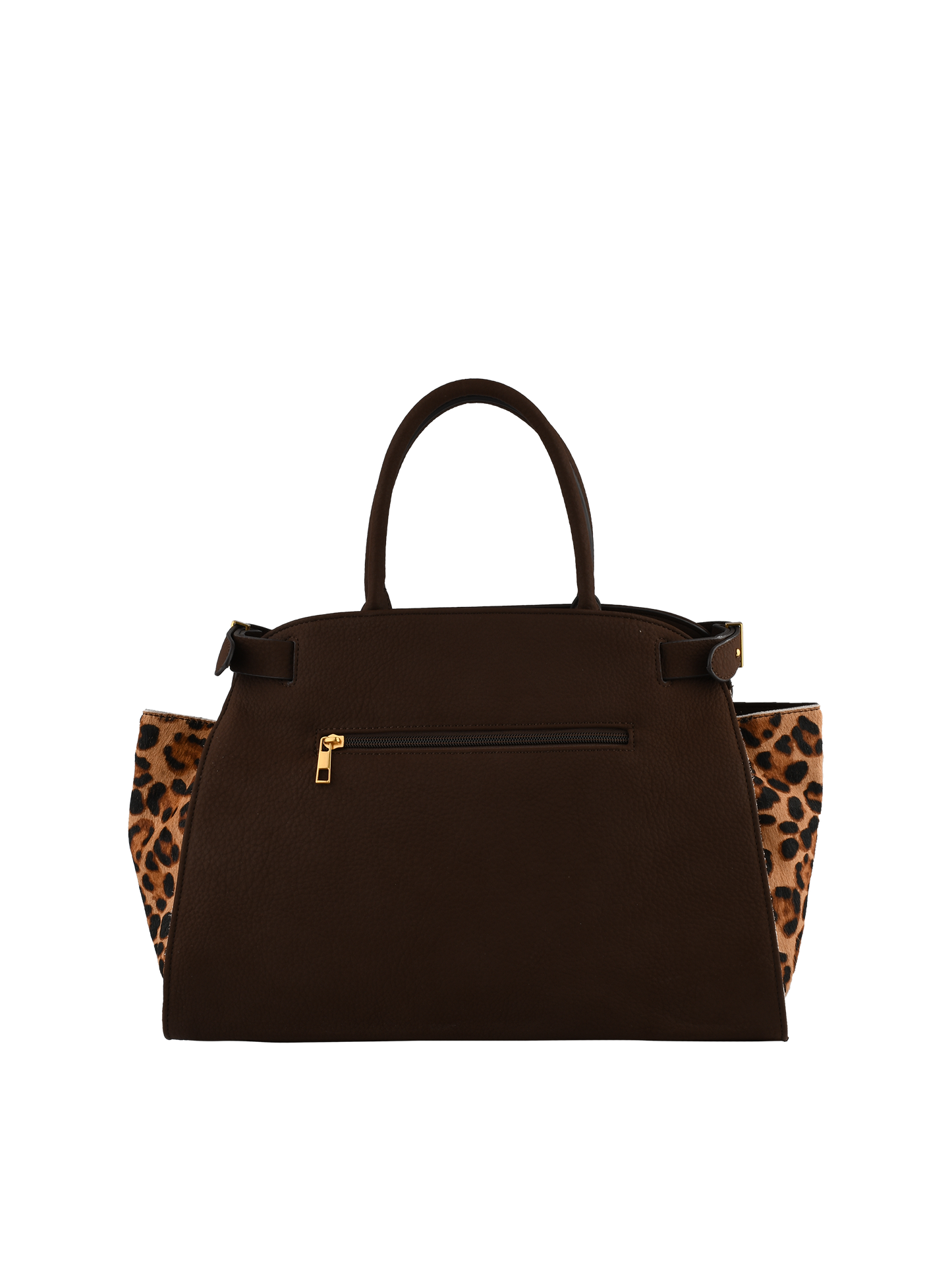 Dominique - Sac porté main marron/léopard