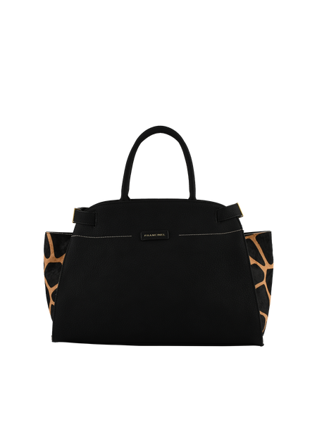 Dominique - Sac porté main noir/girafe