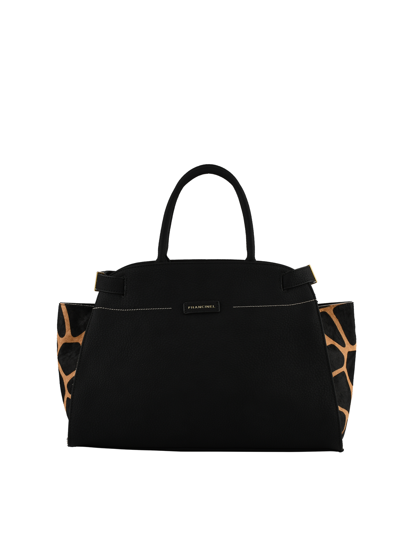Dominique - Sac porté main noir/girafe