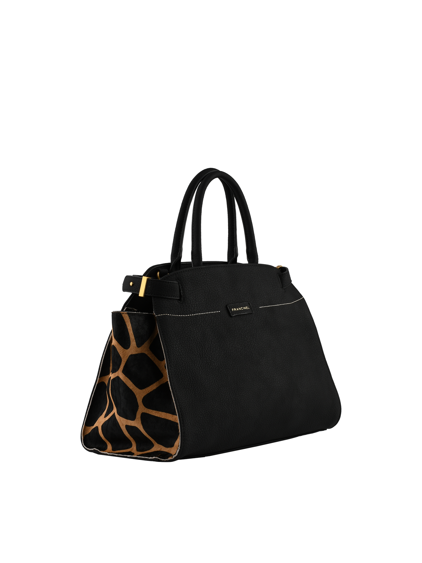 Dominique - Sac porté main noir/girafe