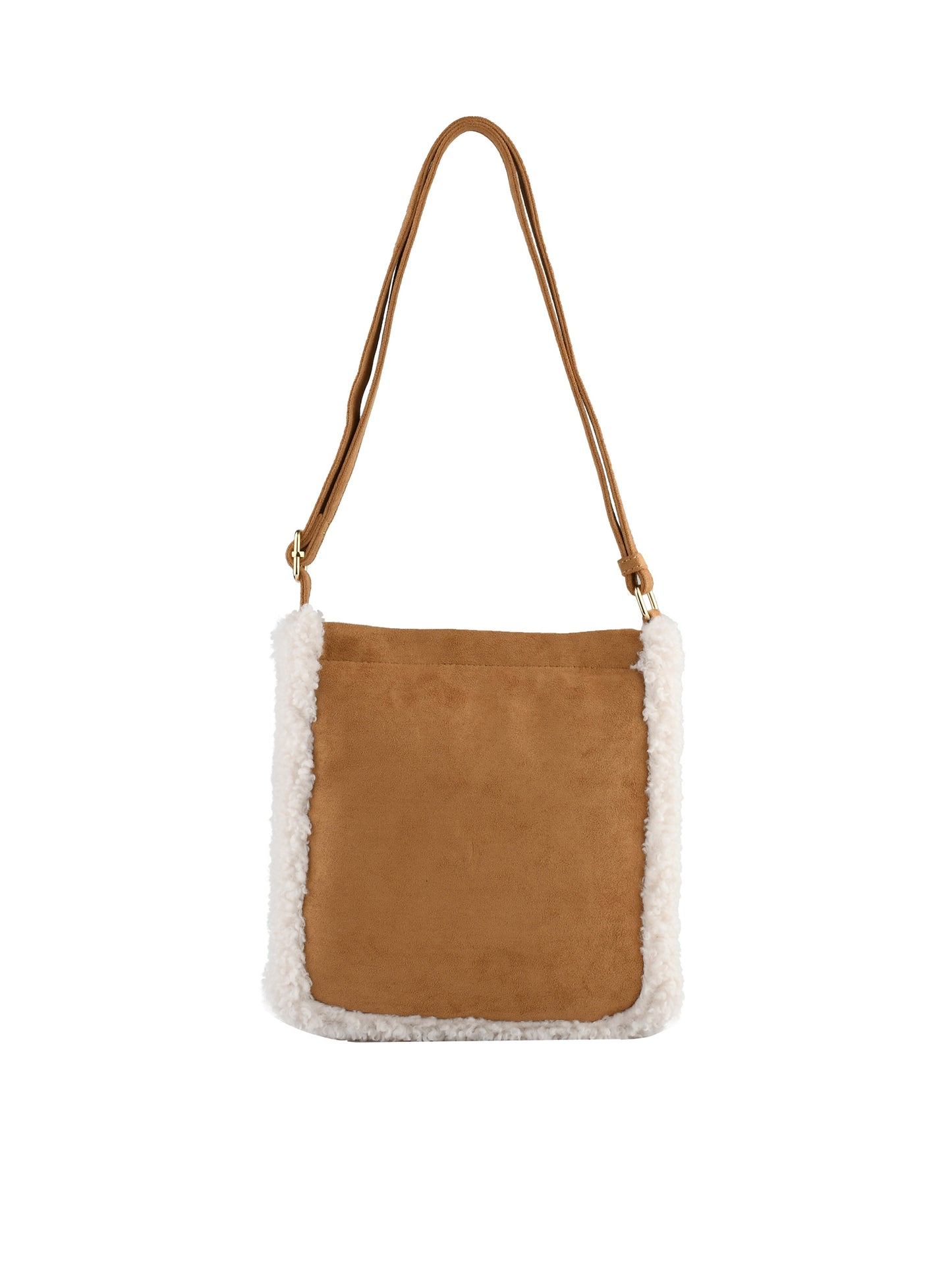 Roselyne - Sac porté travers camel/blanc