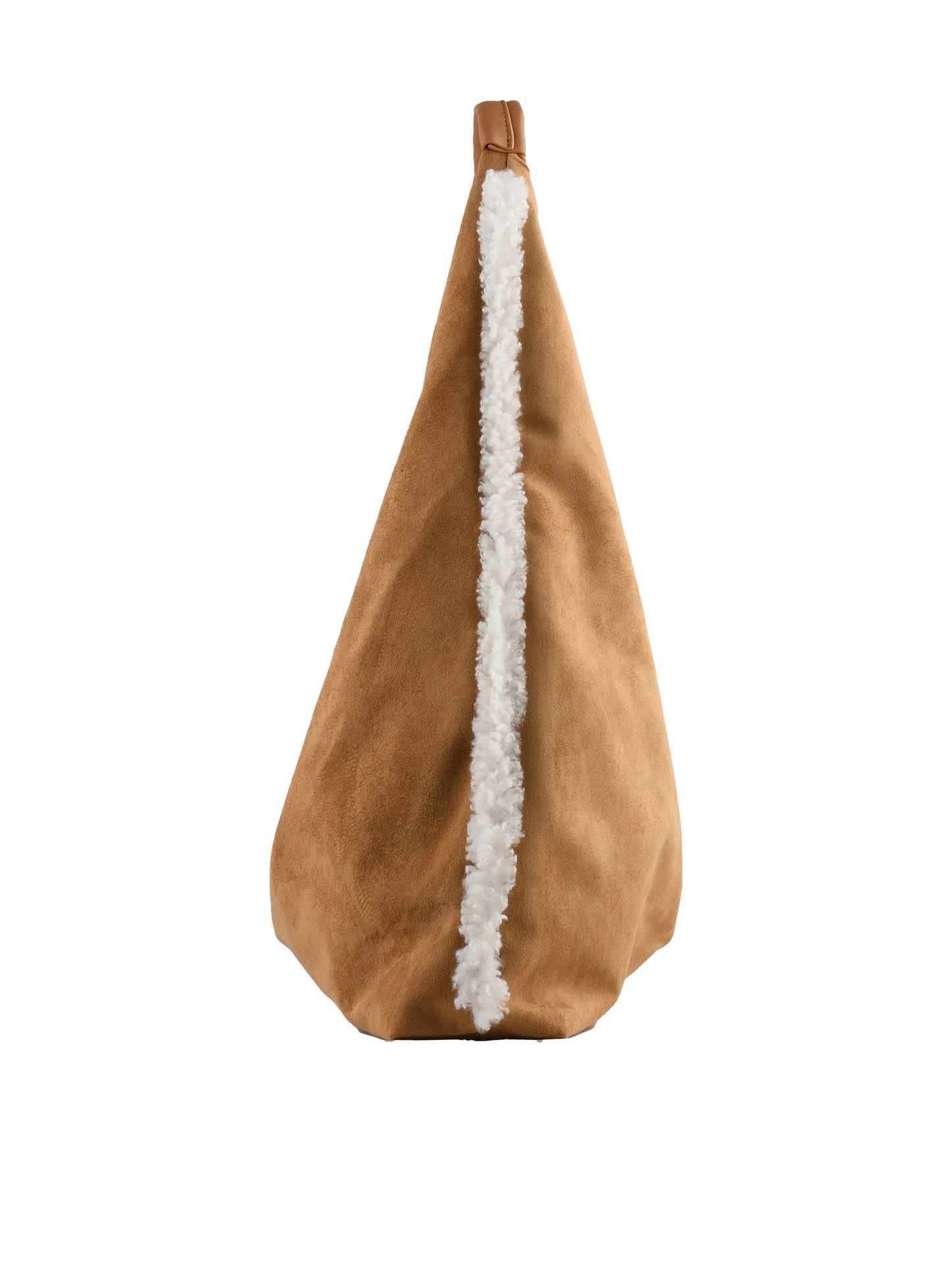 Roselyne - Sac shopping camel/blanc