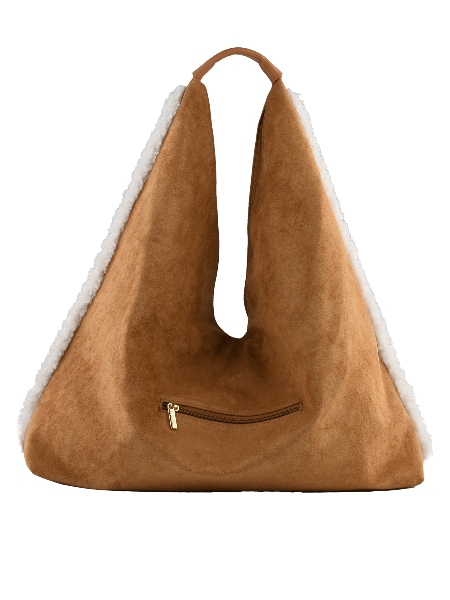 Roselyne - Sac shopping camel/blanc