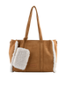 Roselyne - Sac porté épaule camel/blanc