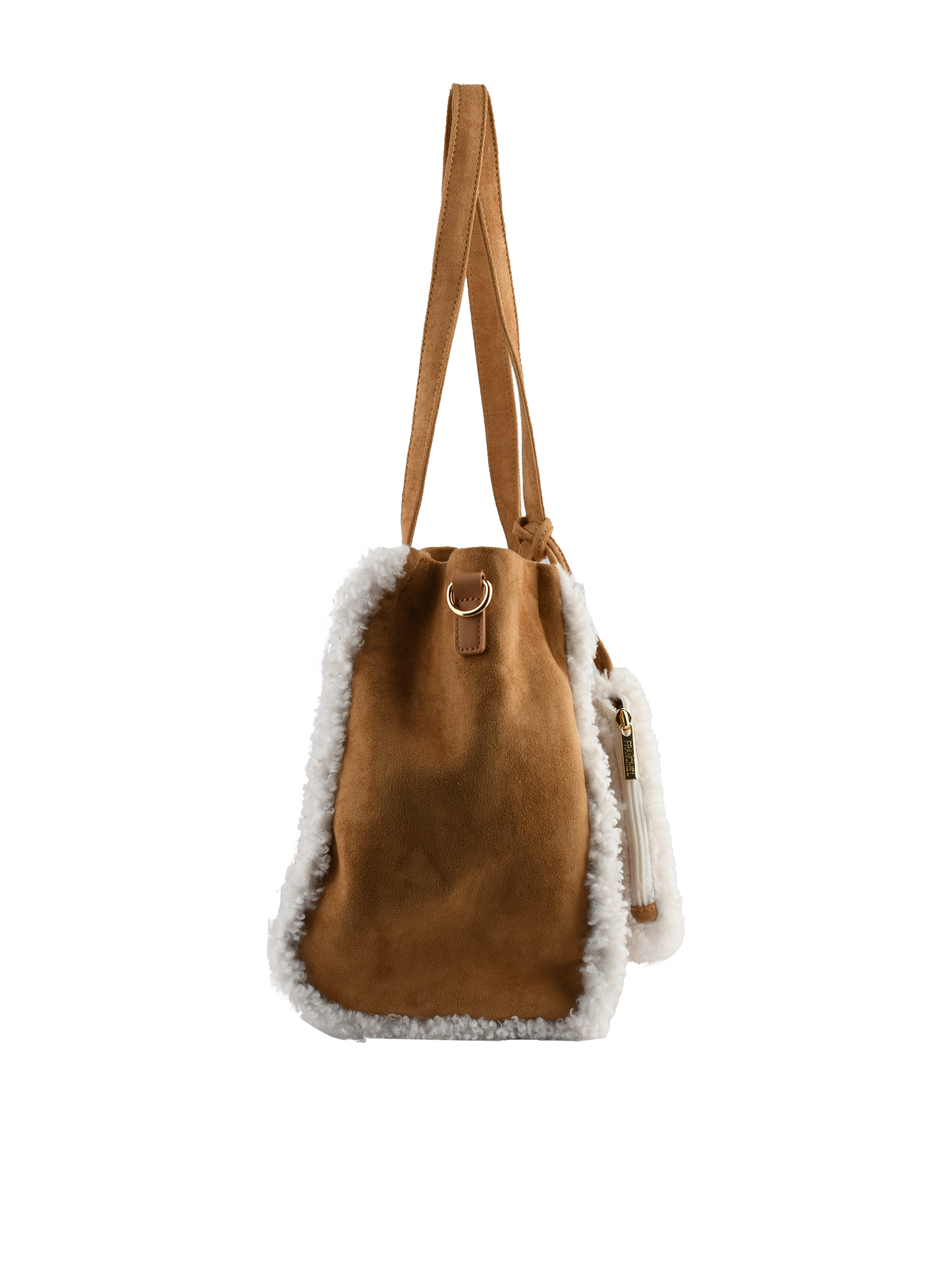 Roselyne - Sac porté épaule camel/blanc