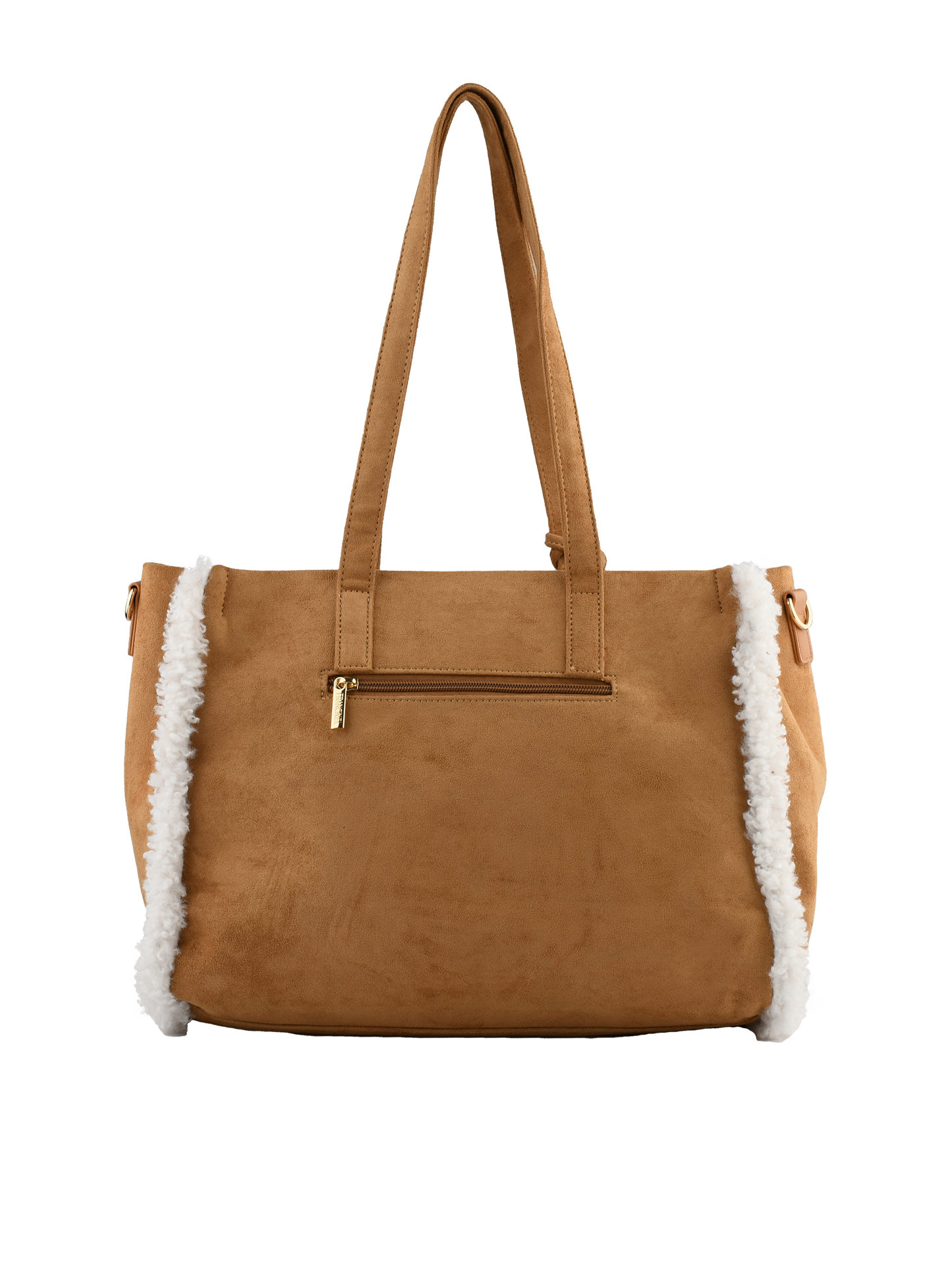 Roselyne - Sac porté épaule camel/blanc