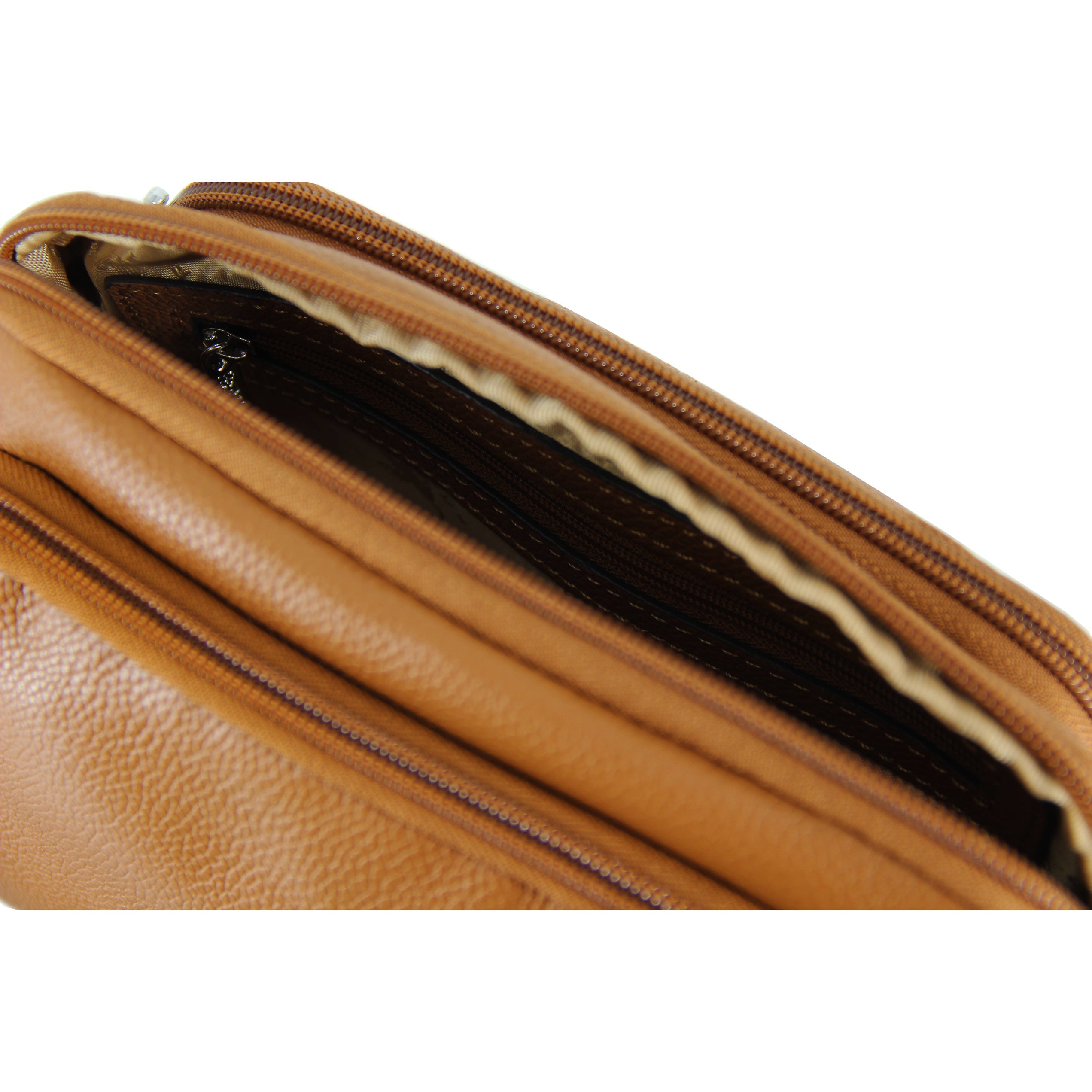 Porte-monnaie Ceinture En Cuir Francinel Pour Homme - Deux Compartiments Zippés, Pochette Avant, Dimensions 17x10x4 Cm